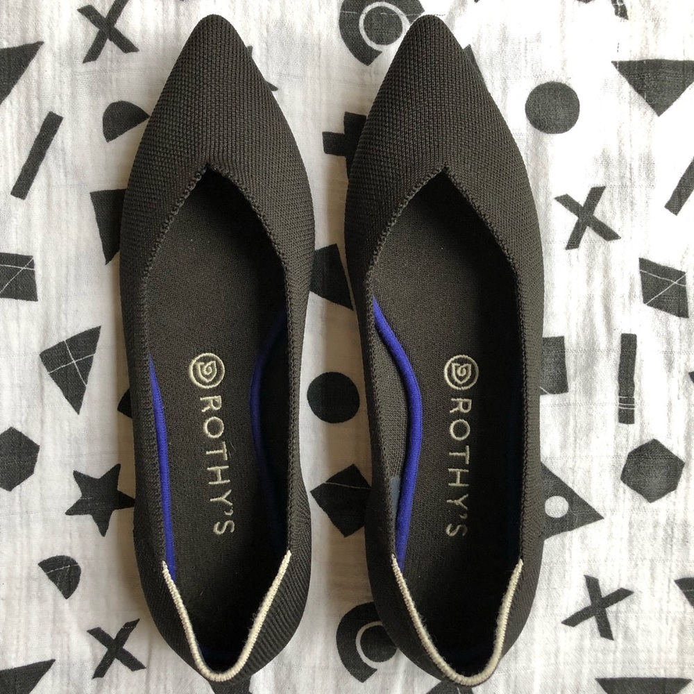 Rothy’s Size 9 Black Solid Point Flats